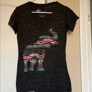 Elephant print v-neck tee